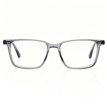 CARFIA Martia transparent grey square eyeglasses – lightweight acetate full-rim frame, front view