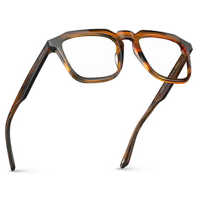 CARFIA Premium Square Eyeglasses Tortoiseshell Acetate Frame Angle