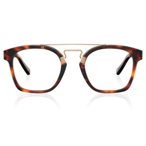 CARFIA Queen Tortoiseshell Acetate Eyeglasses Double Bridge Women's Frames Front