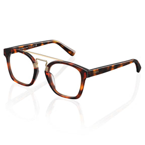CARFIA Queen Tortoiseshell Acetate Eyeglasses Double Bridge Women's Frames angle