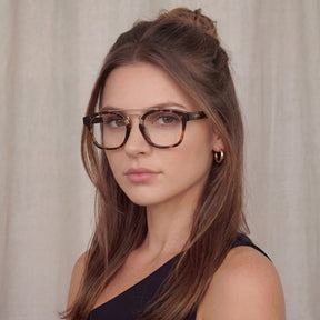 CARFIA Queen Tortoiseshell Acetate Eyeglasses Double Bridge Women's Frames lifestyle