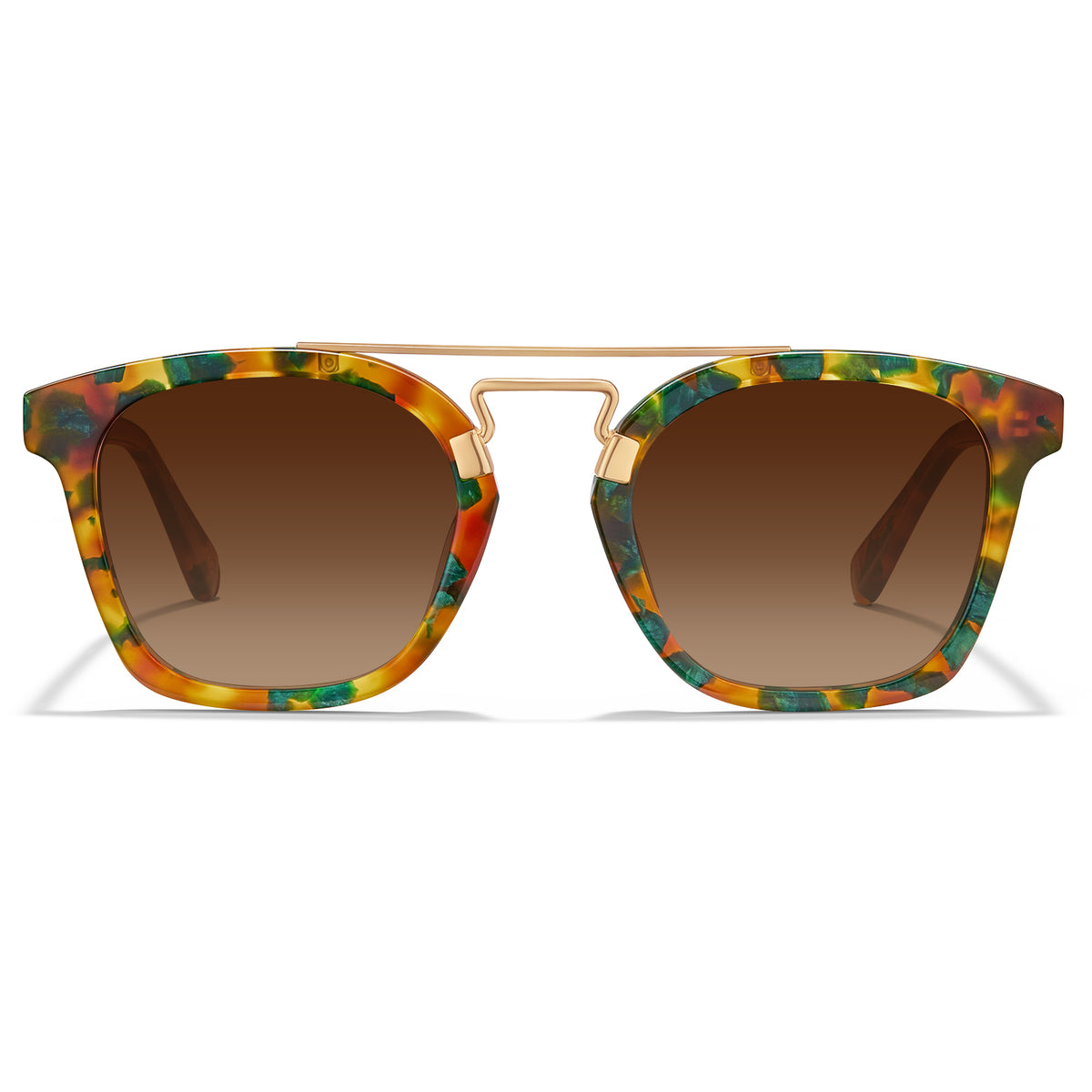 CARFIA Retro Polarized Sunglasses Womens UV400 Protection Double Metal Bridge-FRONT