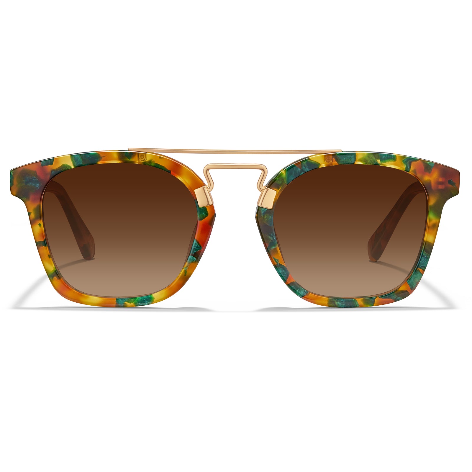 CARFIA Retro Polarized Sunglasses Womens UV400 Protection Double Metal Bridge-FRONT