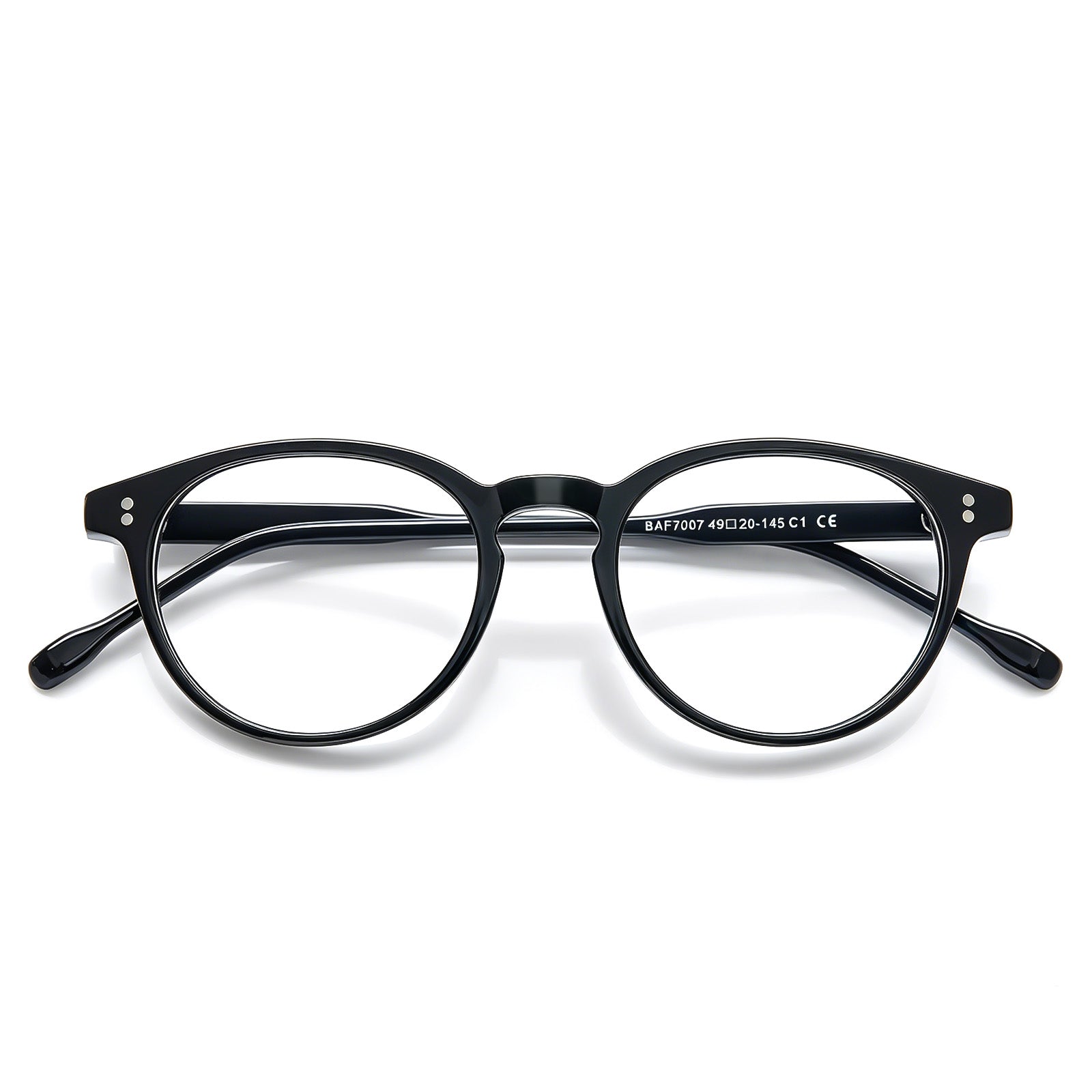 CARFIA Vinyl FC01 Black Round Acetate Eyeglasses handmade eyewear flod