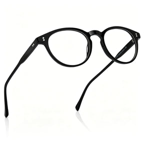 CARFIA Vinyl FC01 Black Round Acetate Eyeglasses handmade eyewear fly