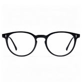 CARFIA Vinyl FC01 Black Round Acetate Eyeglasses handmade eyewear front