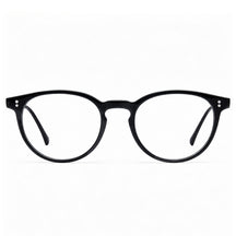 CARFIA Vinyl FC01 Black Round Acetate Eyeglasses handmade eyewear front