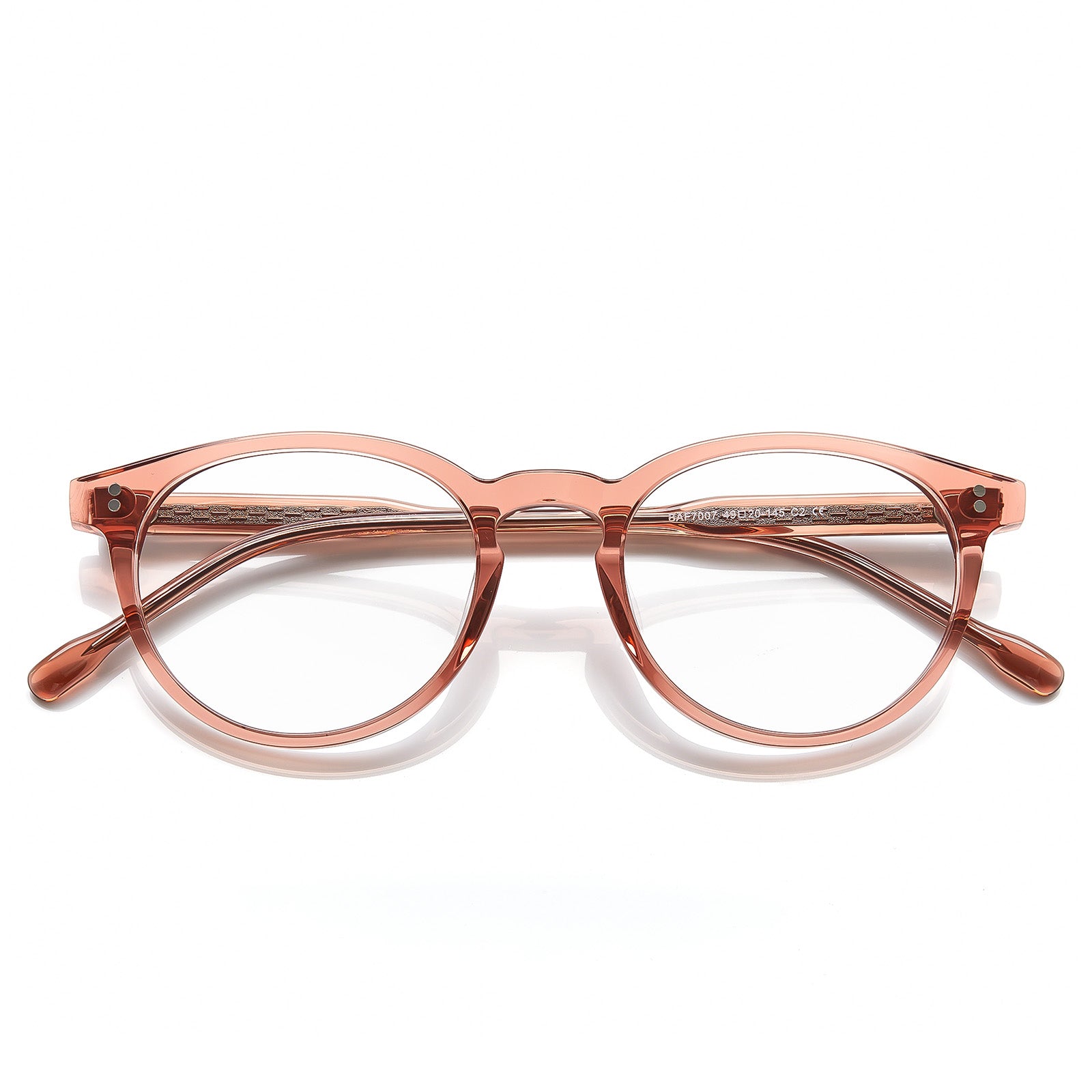 CARFIA Vinyl FC02 Crystal Brown Round Acetate Eyeglasses handmade eyewear flod