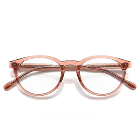 CARFIA Vinyl FC02 Crystal Brown Round Acetate Eyeglasses handmade eyewear flod