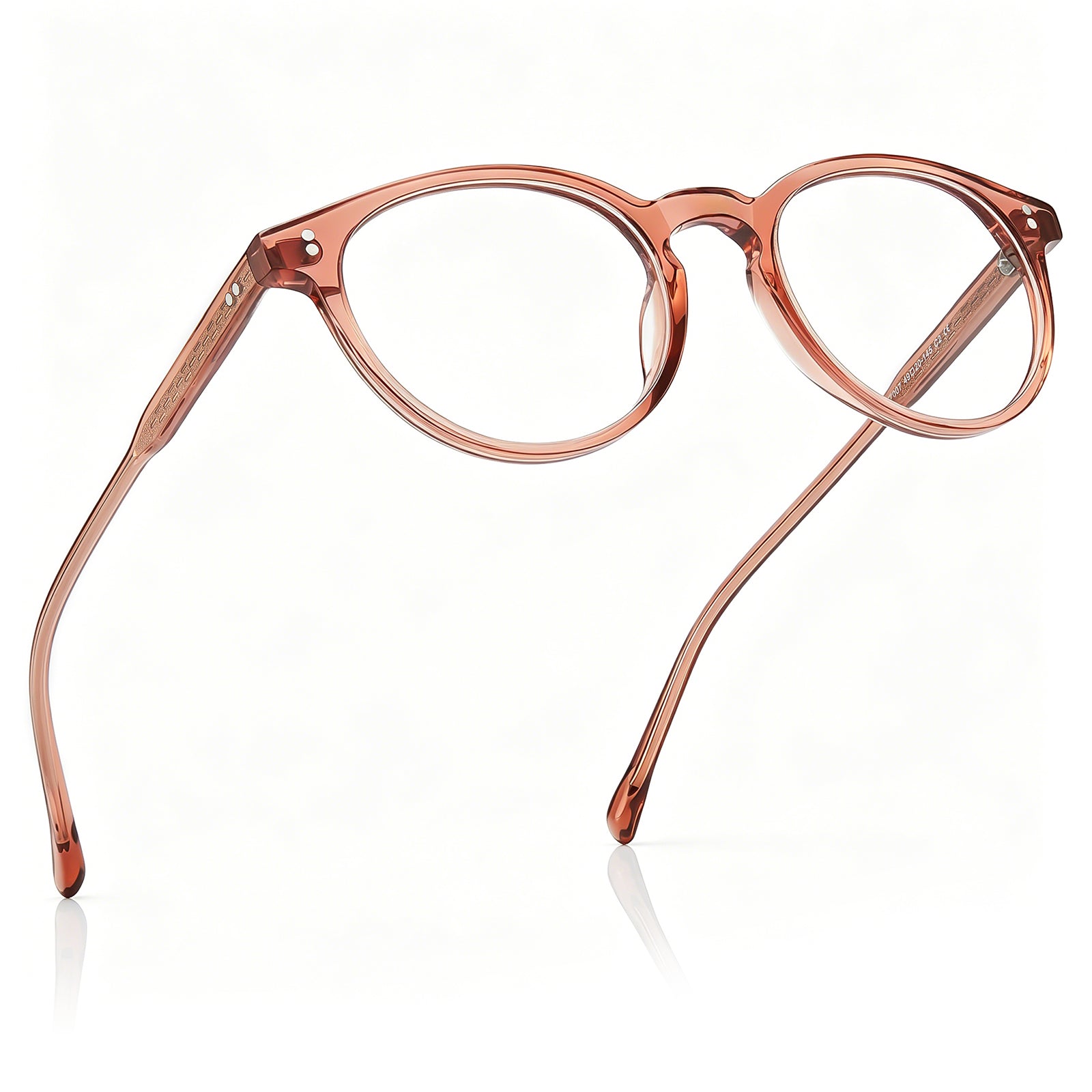 CARFIA Vinyl FC02 Crystal Brown Round Acetate Eyeglasses handmade eyewear fly