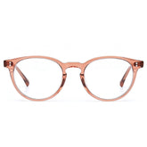 CARFIA Vinyl FC02 Crystal Brown Round Acetate Eyeglasses handmade eyewear front