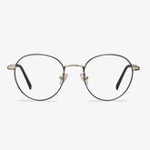 Carfia Benedict- T10101 Black Metal Round Eyeglasses for Women, front View