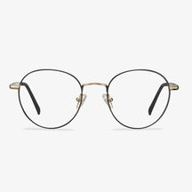 Carfia Benedict- T10101 Black Metal Round Eyeglasses for Women, front View