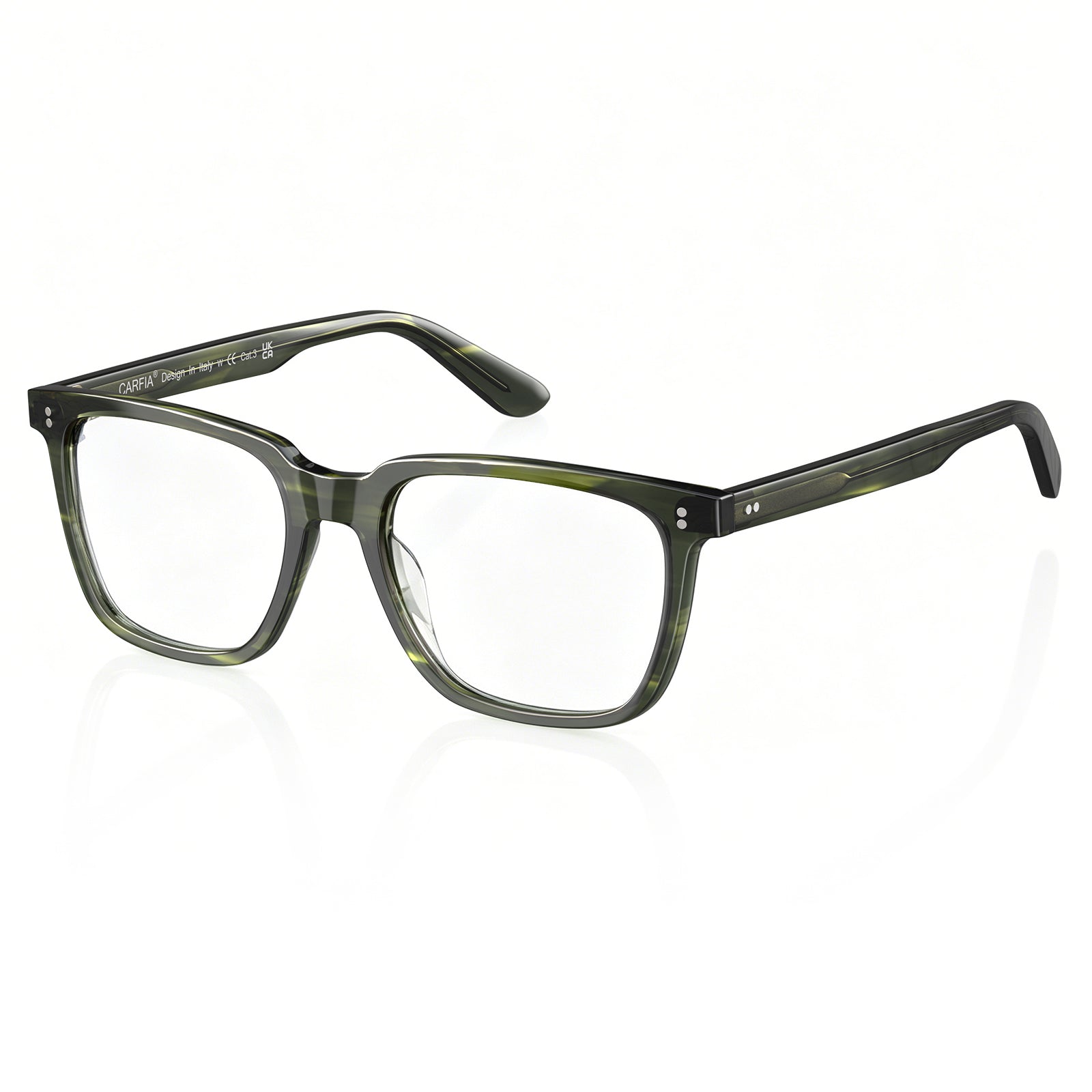 Carfia Kenosha-FL07 Green Acetate Eyeglasses, Side View