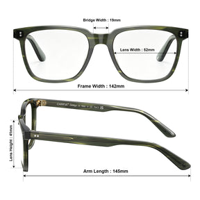 Carfia Kenosha-FL07 Green Acetate Eyeglasses, Angle View