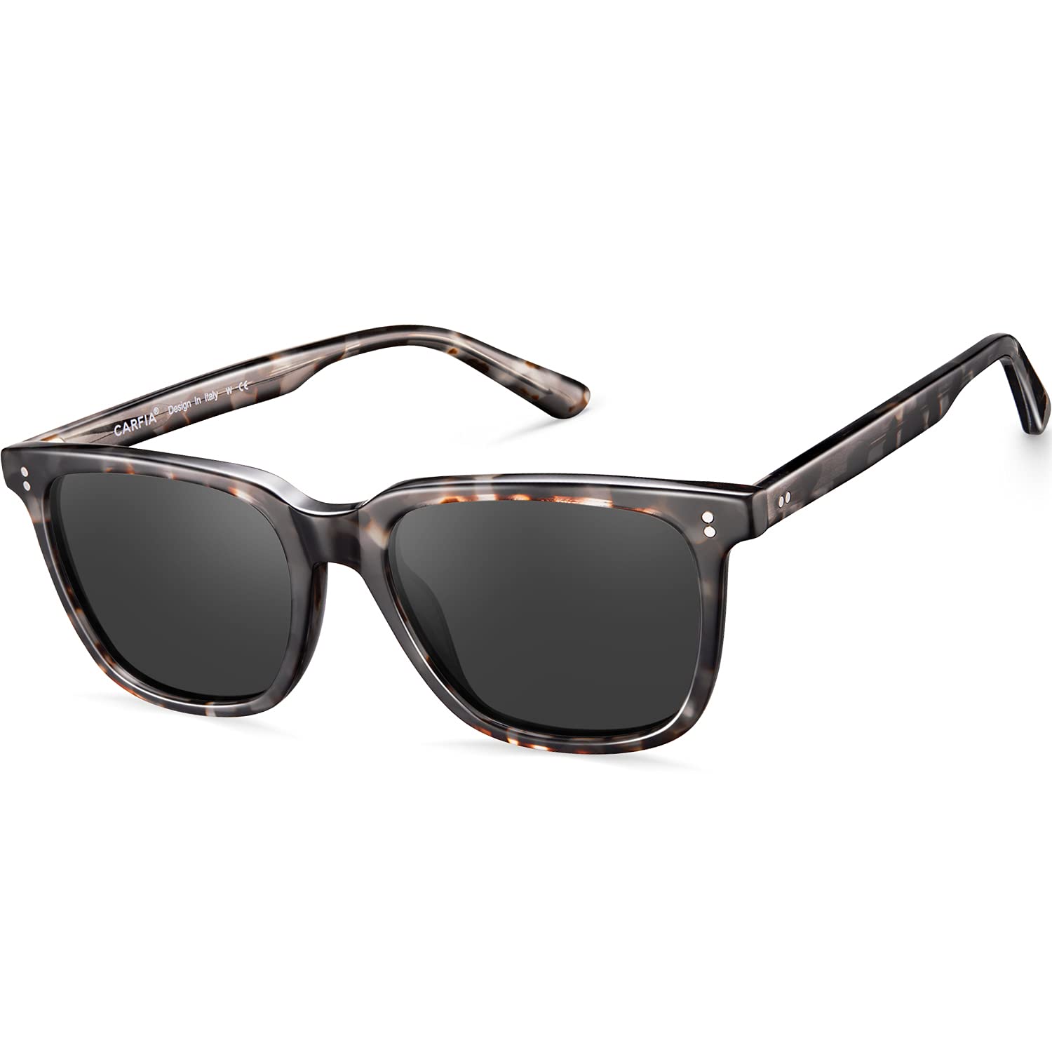 Carfia Kenosha L10 Grey Tortoise Frame Grey Lens Acetate Eyeglasses angle View