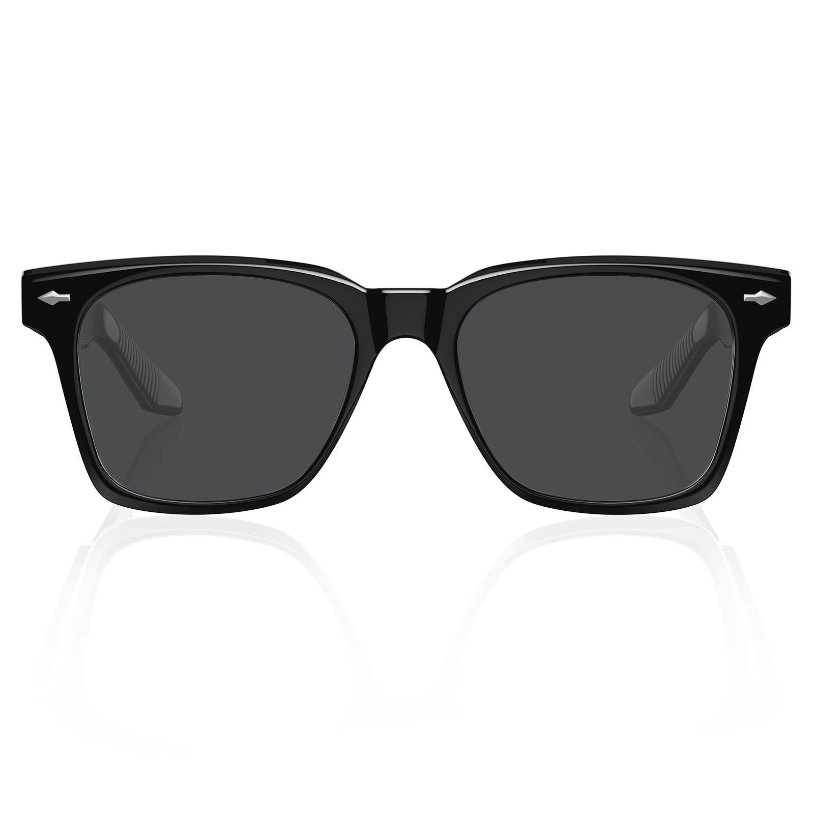 Carfia Peoria-C1 Black Heart Polarized Sunglasses for Men, front view