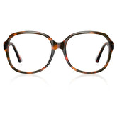 Carfia  Acetate eyeglasses women Optical Frames Oversized Square brown Tortoiseshell Eyeglasses front