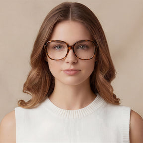 Carfia  Acetate eyeglasses women Optical Frames Oversized Square brown Tortoiseshell Eyeglasses women lifestyle
