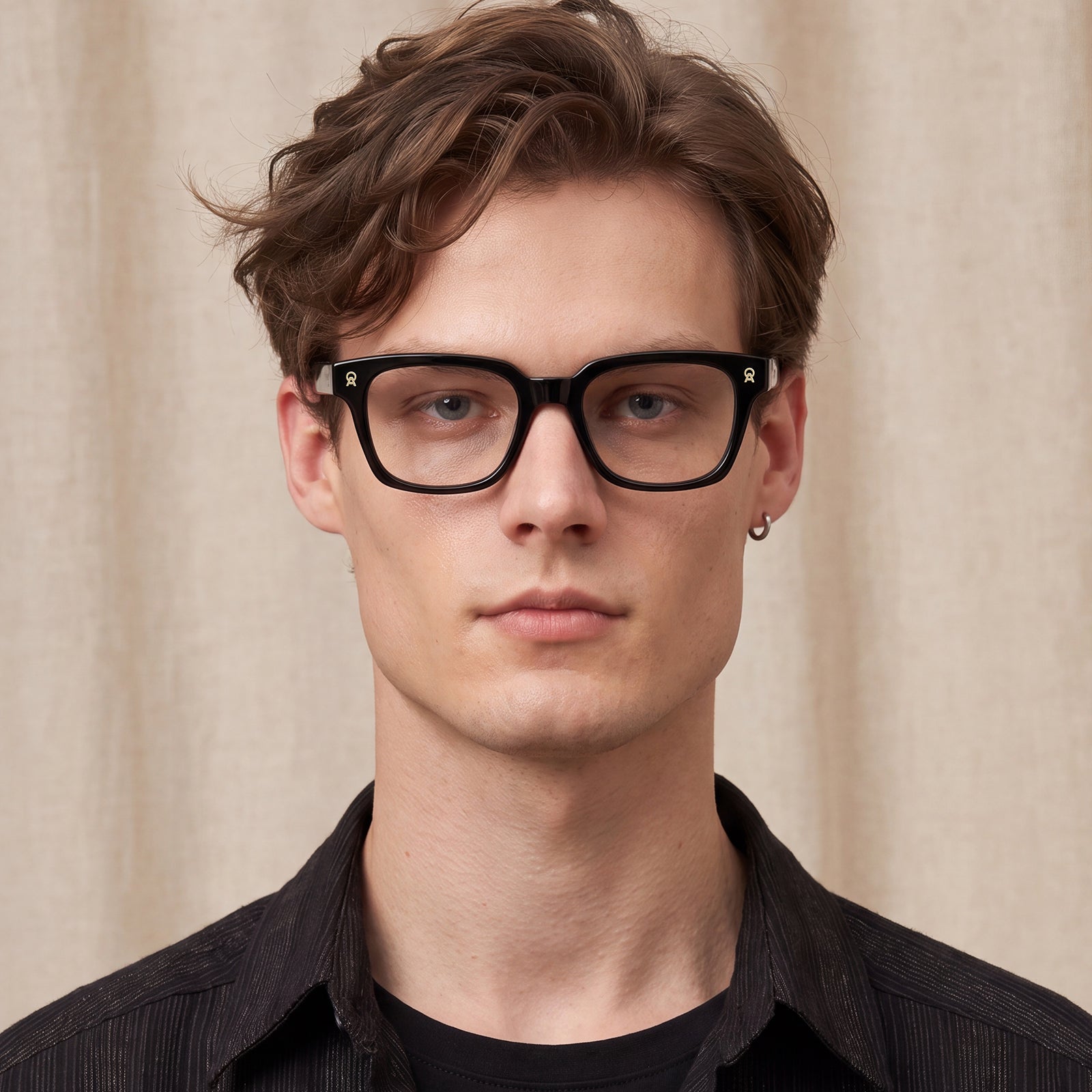 Carfia Black Acetate Eyeglasses Italian Designer Frames for men lifestyle