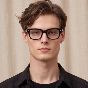 Carfia Black Acetate Eyeglasses Italian Designer Frames for men lifestyle
