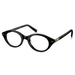 Carfia Black Oval Acetate Eyeglasses Italian Design Women's Frames-angle