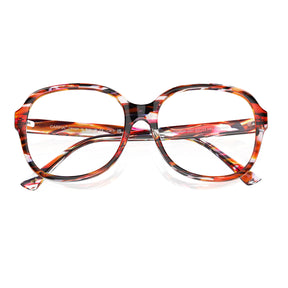 Carfia Italian Acetate Optical Frames Oversized Square Red Tortoiseshell Eyeglasses for Women flod