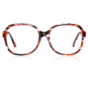 Carfia Italian Acetate Optical Frames Oversized Square Red Tortoiseshell Eyeglasses for Women front
