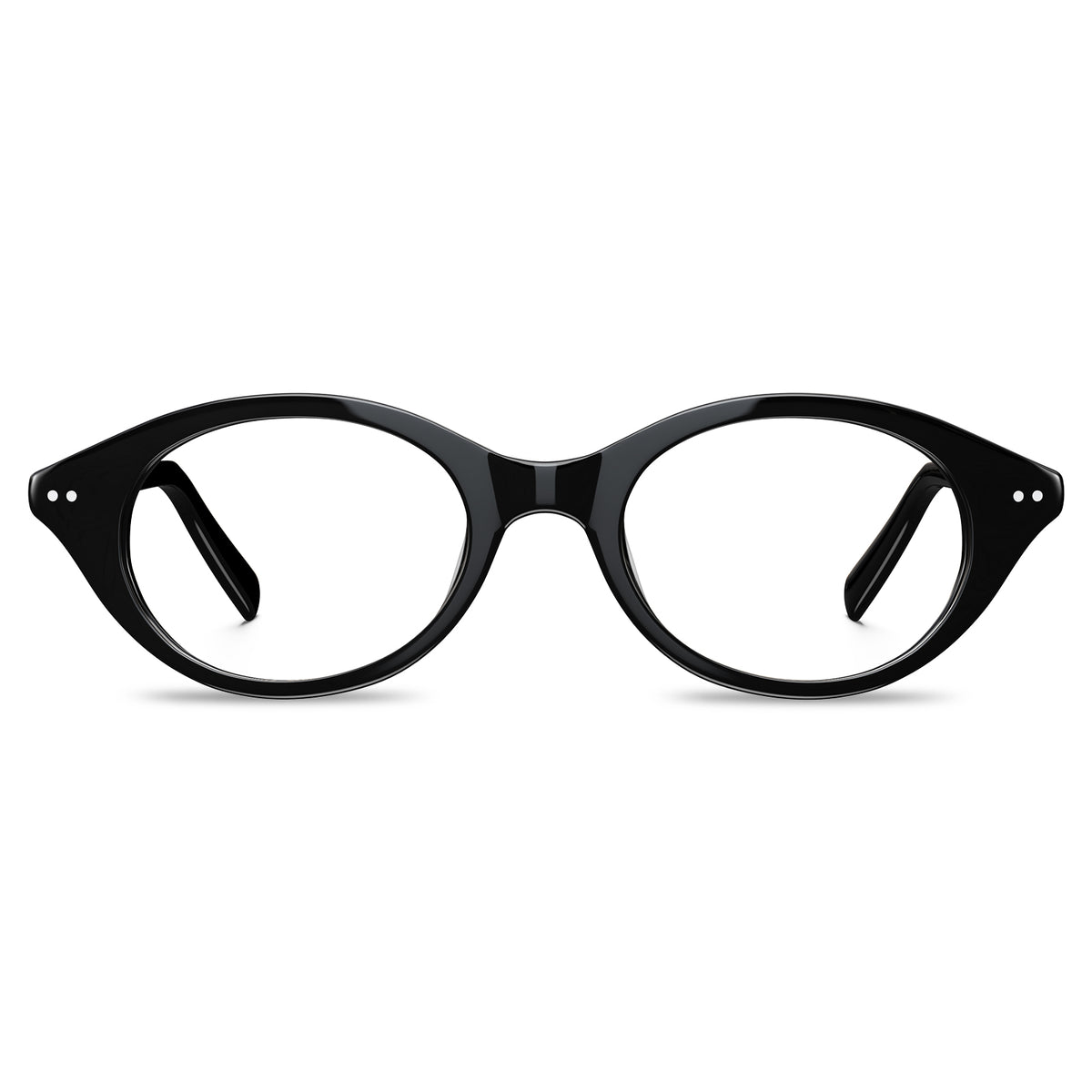 Carfia Italian Design Black Oval Acetate Eyeglasses-front