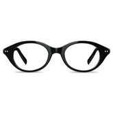 Carfia Italian Design Black Oval Acetate Eyeglasses-front