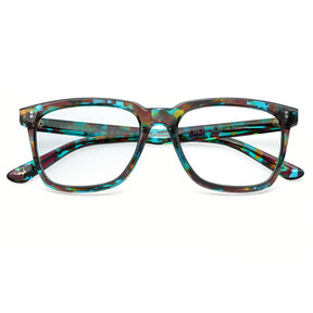 Carfia Kenosha Square Eyeglasses Bold Tortoise Pattern Timeless Style frame flod