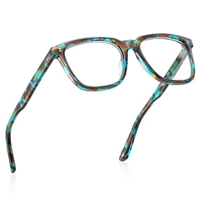 Carfia Kenosha Square Eyeglasses Bold Tortoise Pattern Timeless Style frame fly