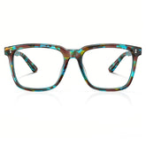Carfia Kenosha Square Eyeglasses Bold Tortoise Pattern Timeless Style frame front