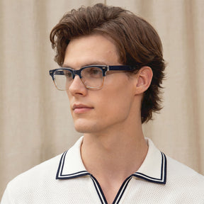 Carfia Men's Large Eyeglasses Italian Design Frame Blue Light Blocking Eyewear men model