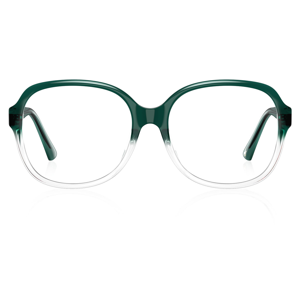 Carfia Oversized Green Eyeglasses Women Italian Acetate Square Frames front
