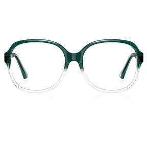 Carfia Oversized Green Eyeglasses Women Italian Acetate Square Frames front