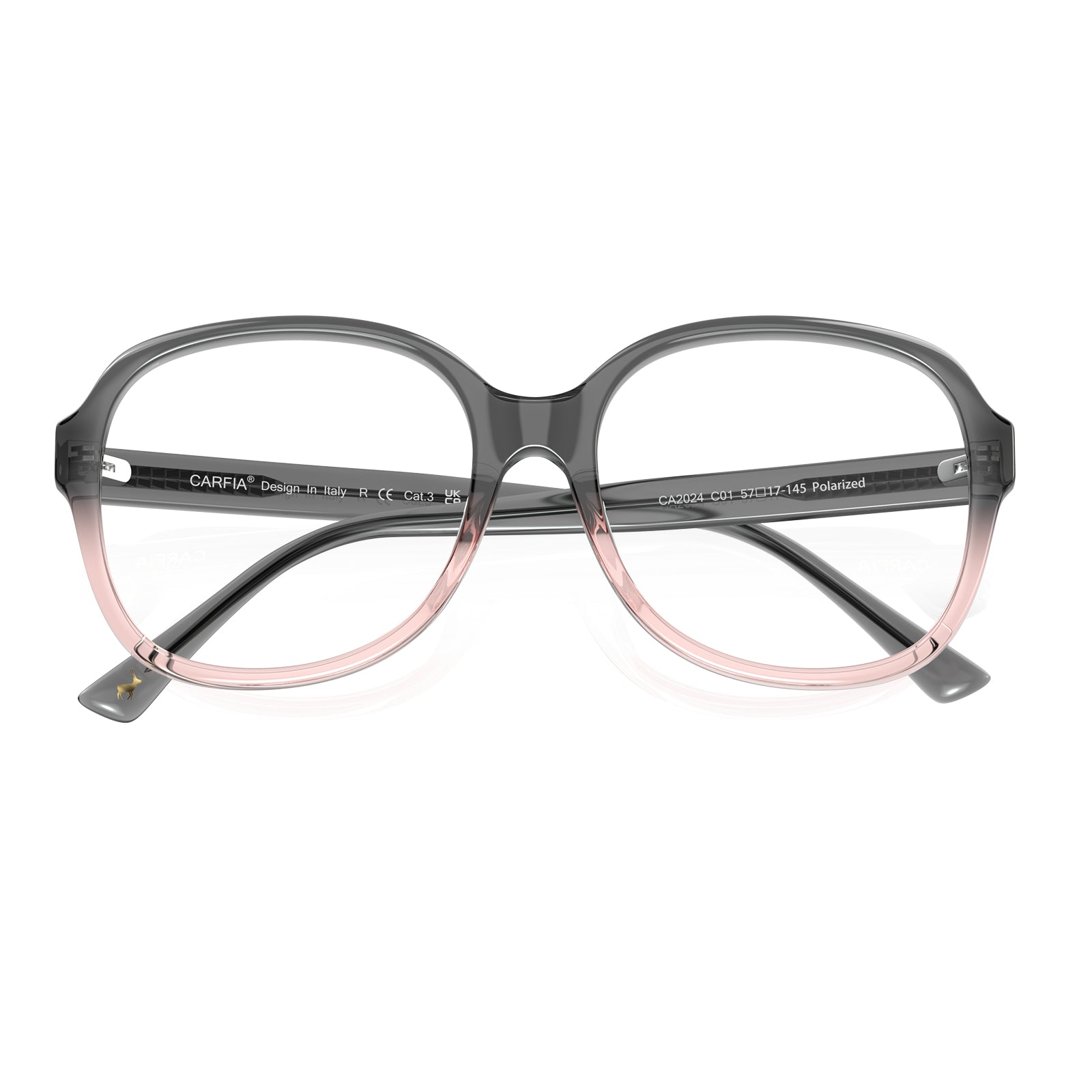 Carfia Oversized Grey Pink Eyeglasses Women Italian Acetate Square fashion frame flod