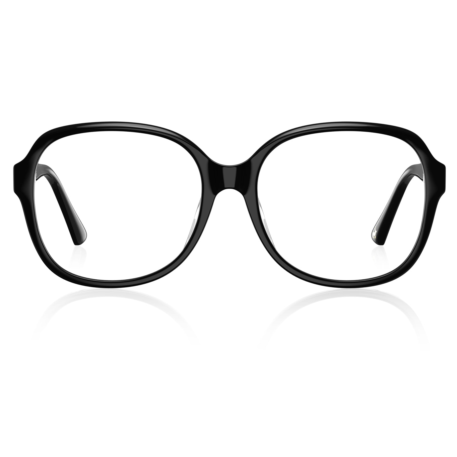 Carfia Oversized Square Black Acetate Eyeglasses for Women Italian designer Optical Frames front
