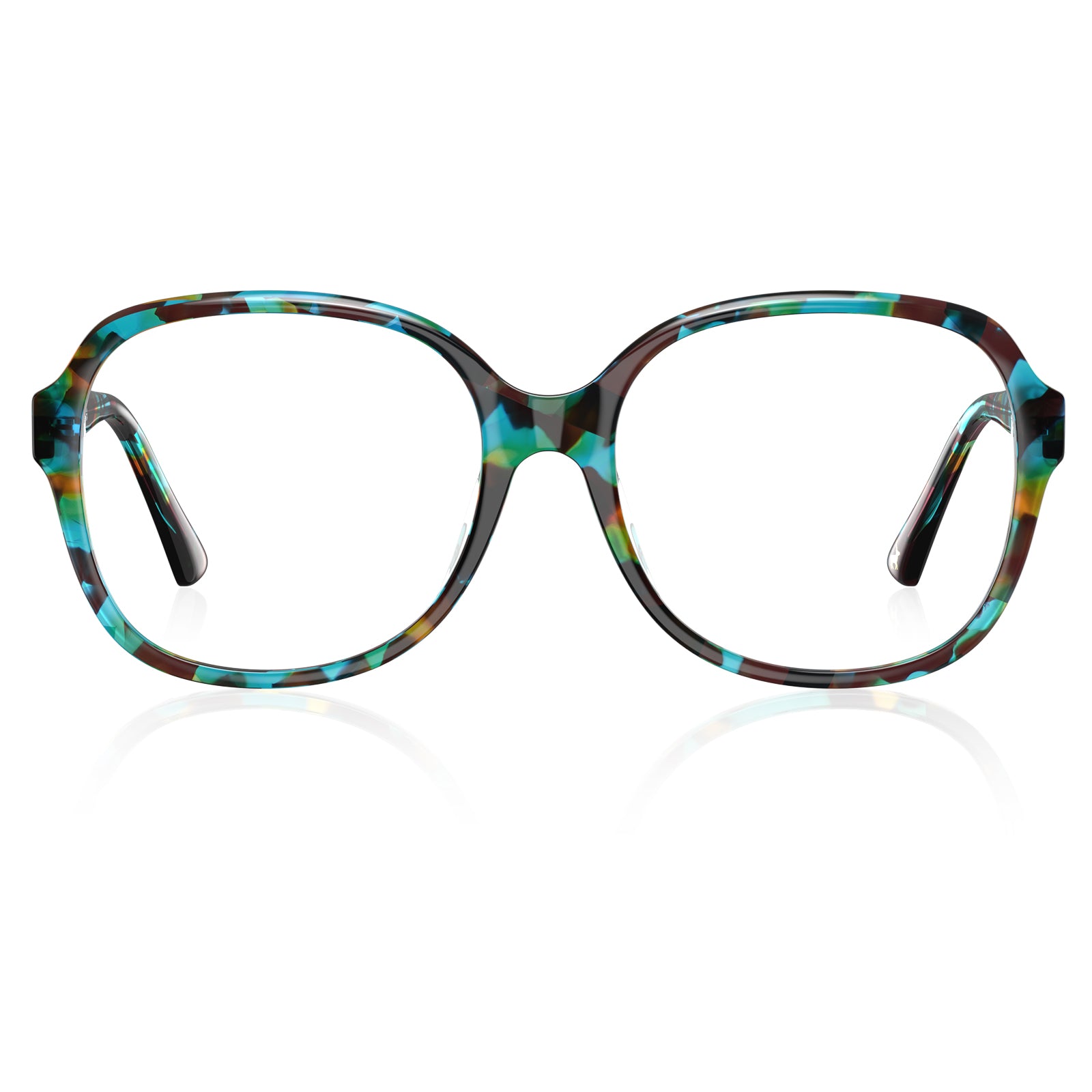 Carfia Oversized Square Tortoiseshell Eyeglasses for Women  Italian designer Acetate Optical Frames front