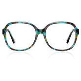 Carfia Oversized Square Tortoiseshell Eyeglasses for Women  Italian designer Acetate Optical Frames front