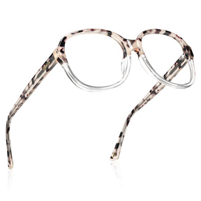 Carfia Oversized Tortoise Women Eyeglasses Italian Acetate Square Frames angle