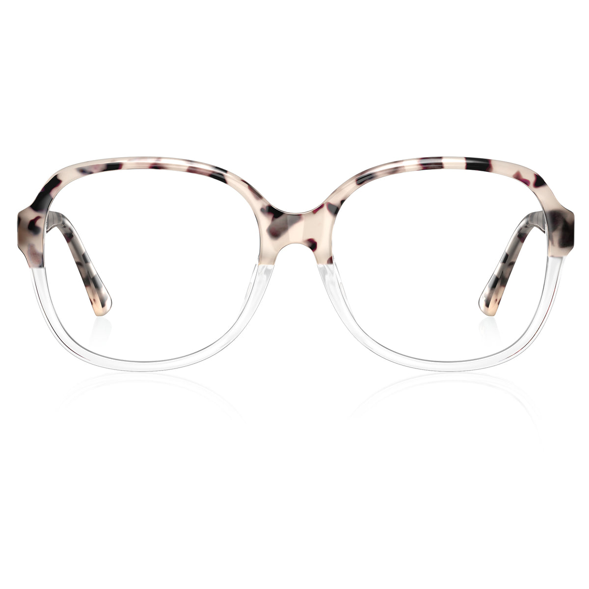 Carfia Oversized Tortoise Women Eyeglasses Italian Acetate Square Frames front
