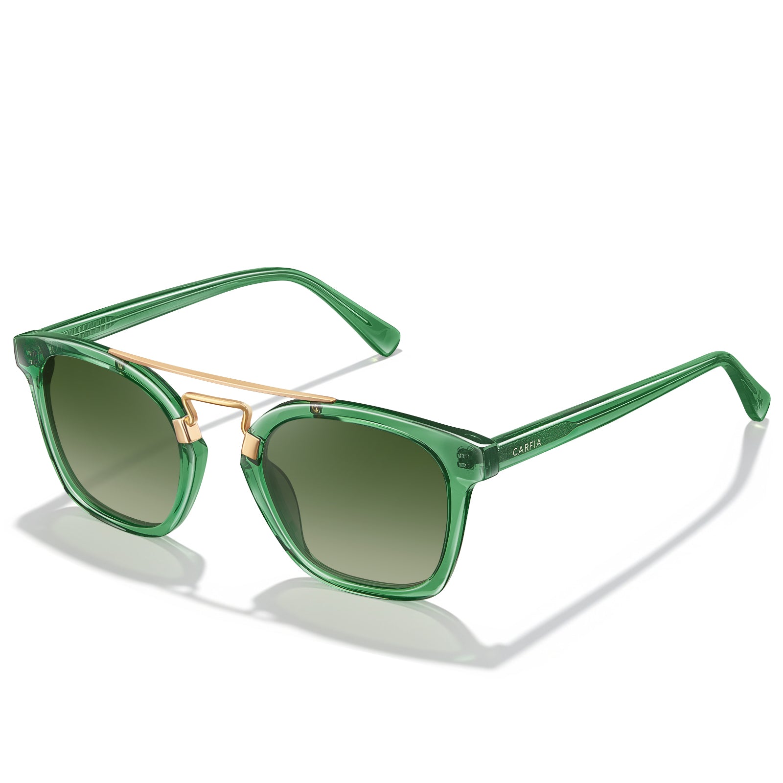 Carfia Retro Square Sunglasses Women Men UV400 Double Bridge Acetate Shades angle