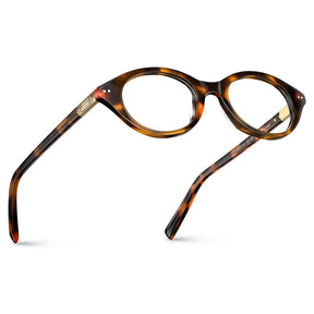 Carfia Tortoiseshell Oval Acetate Eyeglasses  Italian Design Timeless Elegance fly