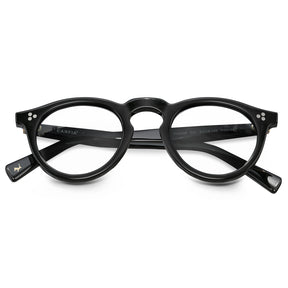 Carfia mesa fc01 unisex black acetate prescription round eyeglasses, fold view