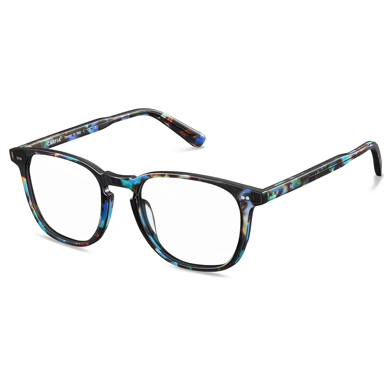 Downey prescription eyeglasses side profile showing acetate frame-angle