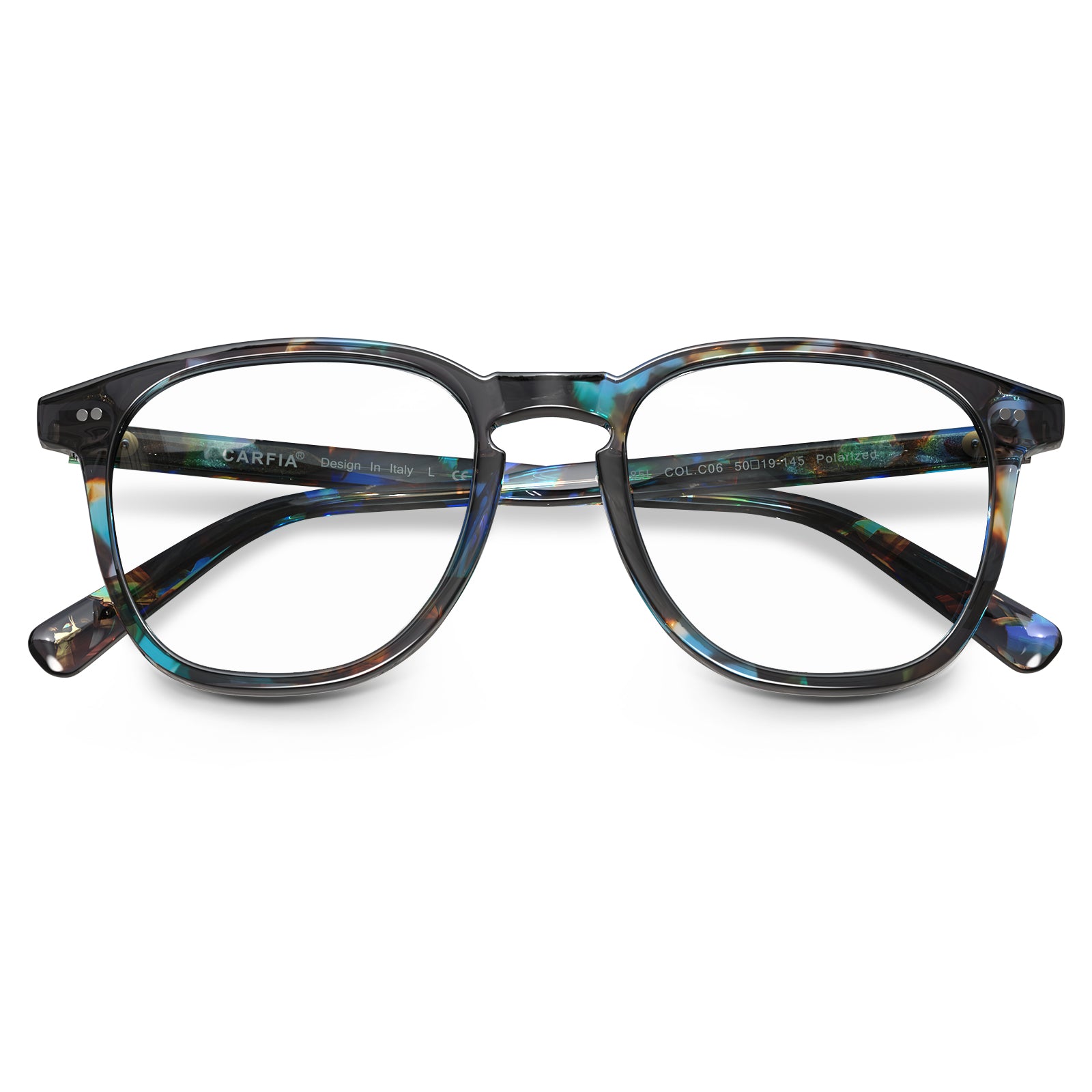 Downey prescription eyeglasses side profile showing acetate frame-flod