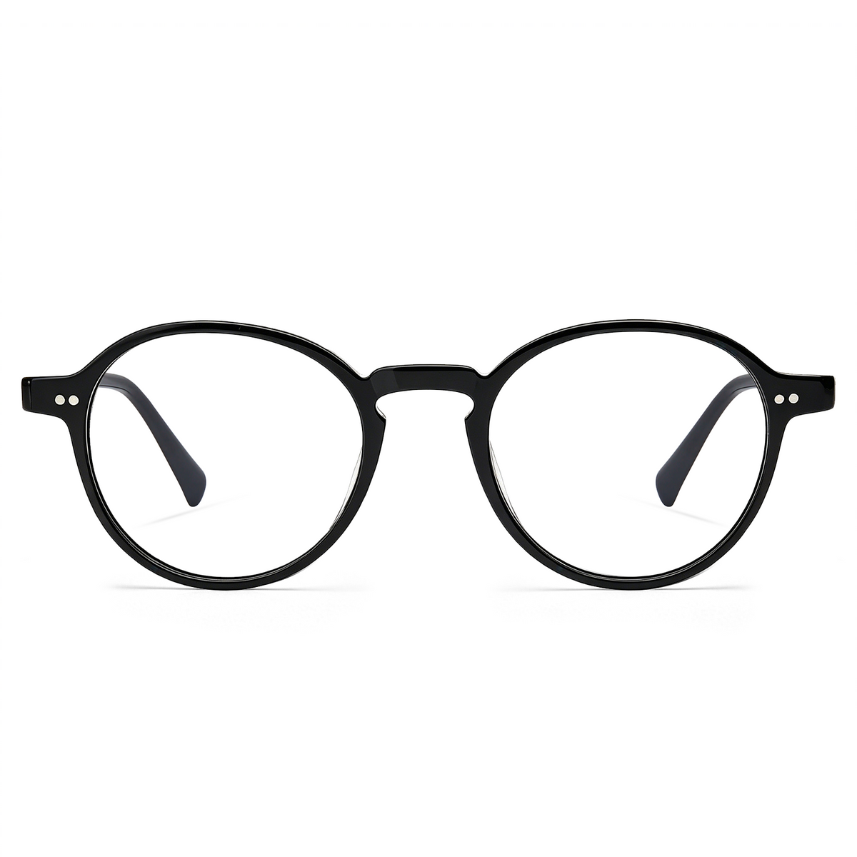 Finco FC01 Lightweight Acetate Round Eyeglasses Prescription Blue Light Glasses FRONT