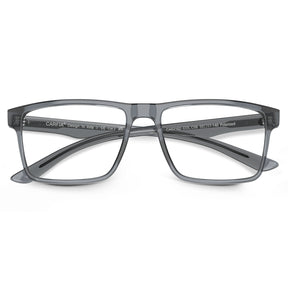 Gray acetate eyeglasses frame folded temple view - durable flexible hinges-fold