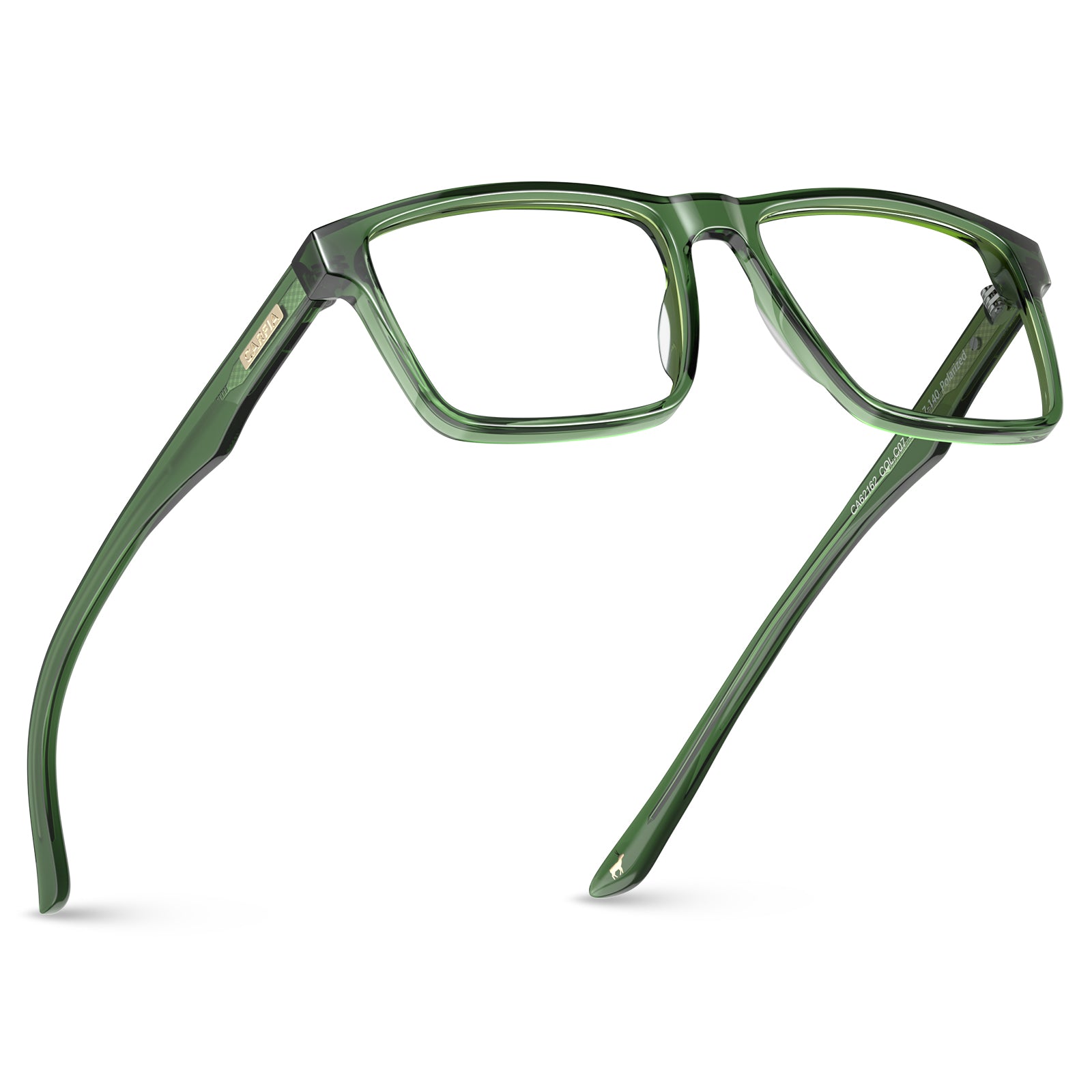Green acetate rectangular eyeglasses lightweight designer frames unisex prescription optical glasses side-fly